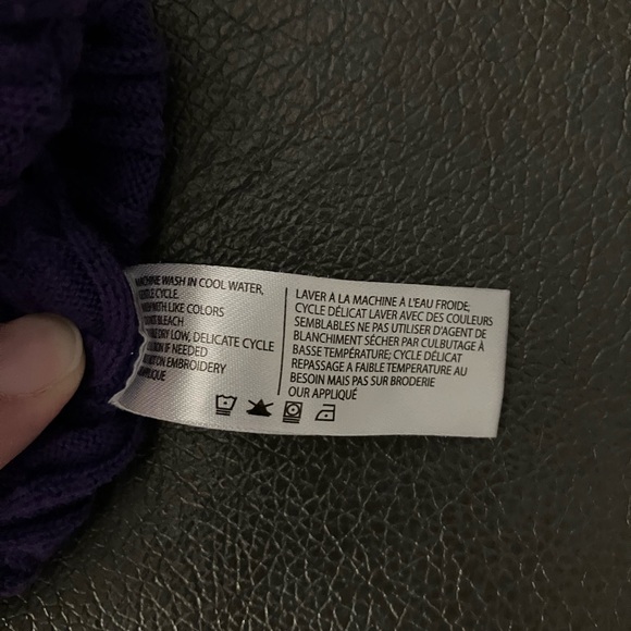 2/$25 U.S. Polo Assn. Purple Cable Knitted Sweater V-Neck Long Sleeves Girls - Picture 7 of 7